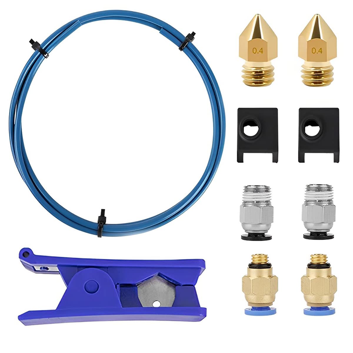 HASTHIP Upgrade 3D Printer Kit with Capricorn Premium XS Bowden Tubing 1M, PTFE Teflon Tube Cutter, Pneumatic Fittings and MK8 Socks and Extra Nozzles for Ender 3/3 Pro/ 5/ Vyper/Voxelab Aquila HASTHIP Upgrade 3D Printer Kit with Capricorn Premium XS Bowden Tubing 1M, PTFE Teflon Tube Cutter, Pneumatic Fittings and MK8 Socks and Extra Nozzles for Ender 3/3 Pro/ 5/ Vyper/Voxelab Aquila